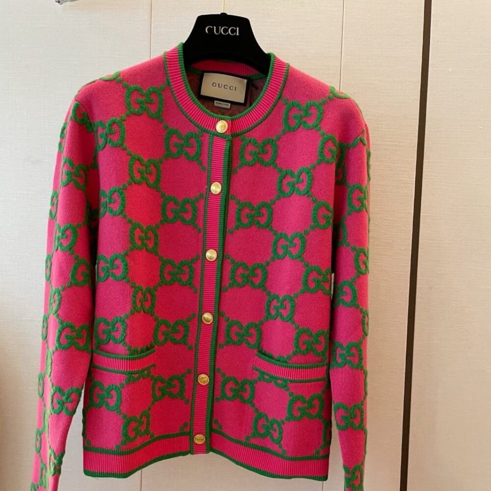 Gucci Pink and Green Sweater Size - Medium